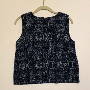 Kenar Navy and White Sleeveless Tank Top